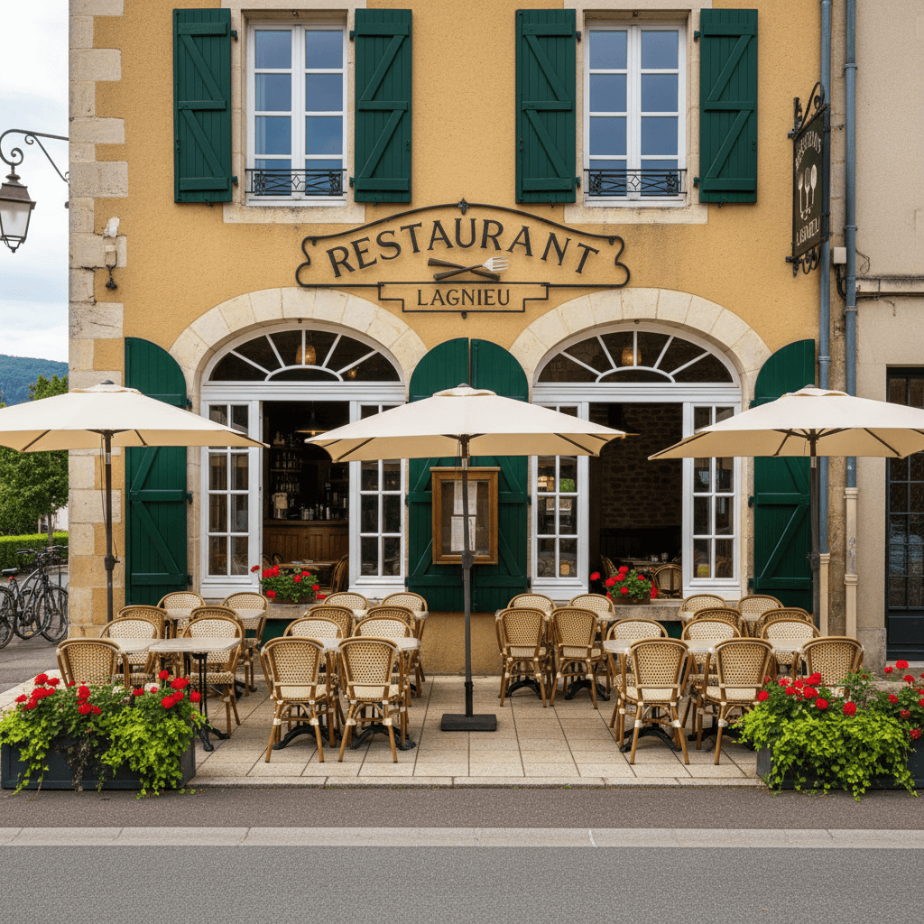 Restaurant à Lagnieu : terrasse - licence IV - Image 1