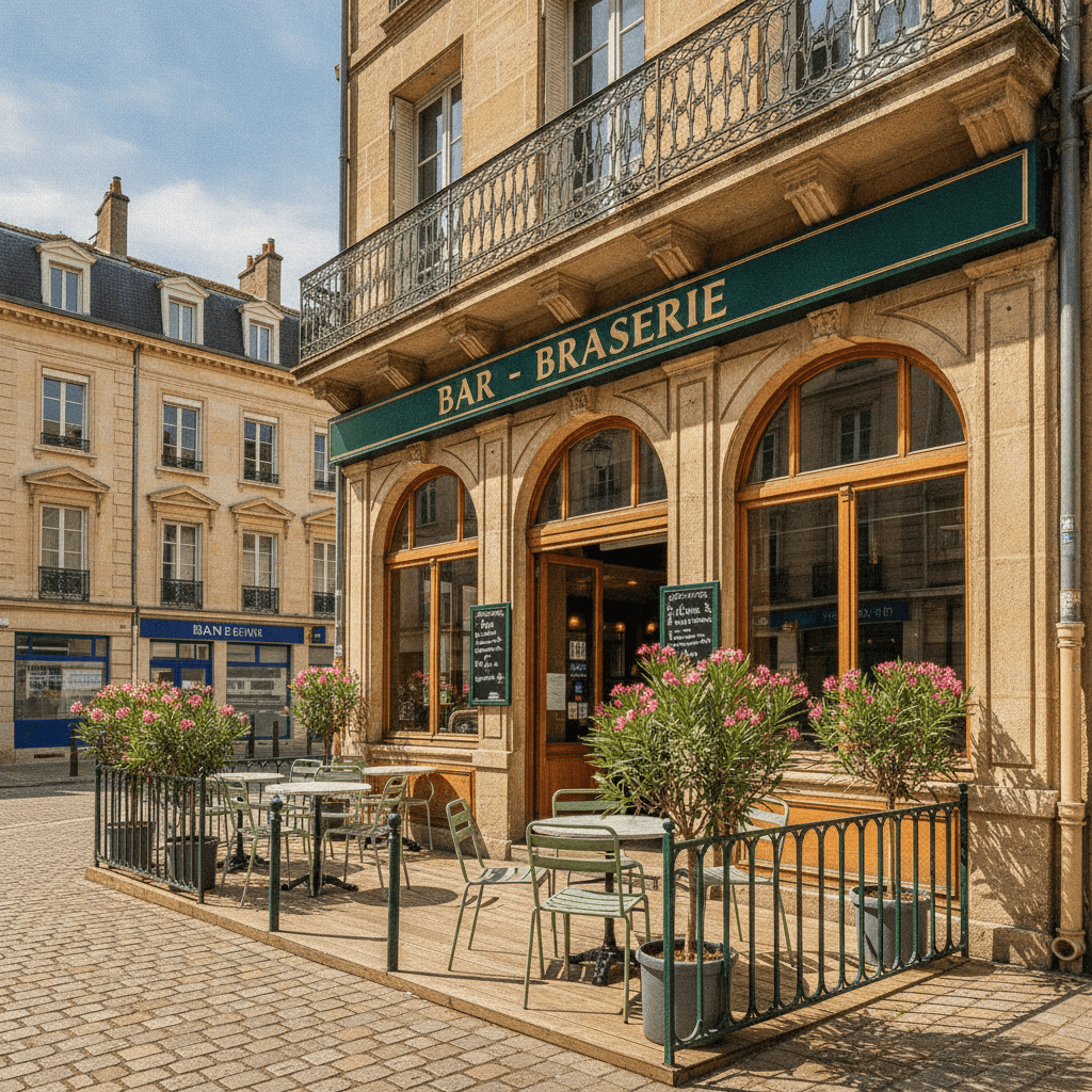 Bar-brasserie 90m² à Saint-Genis-Laval : terrasse - licence IV - Image 1