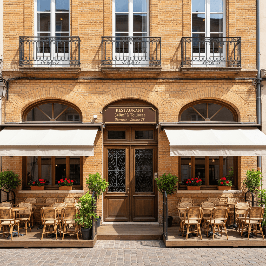 Restaurant 340m² à Toulouse : terrasse - licence IV