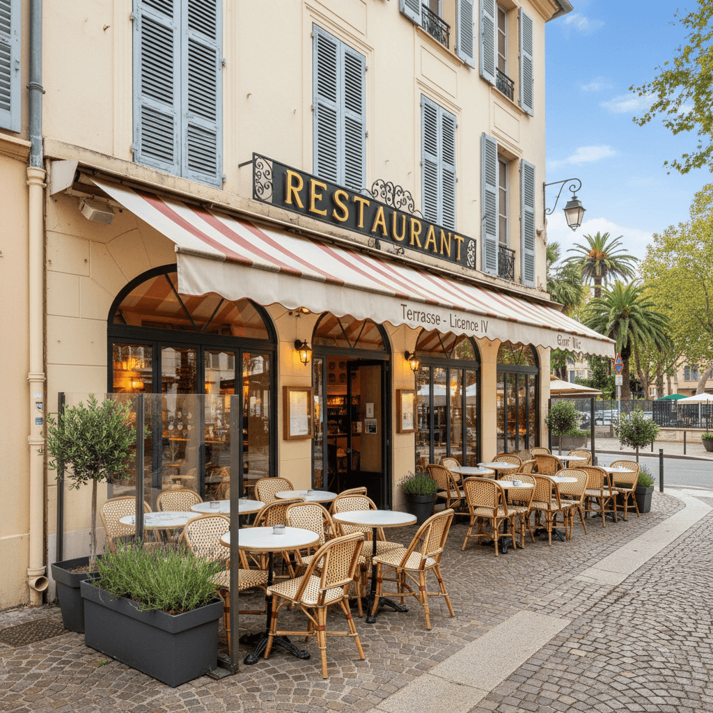 Restaurant 63m² à Nice : terrasse - licence IV