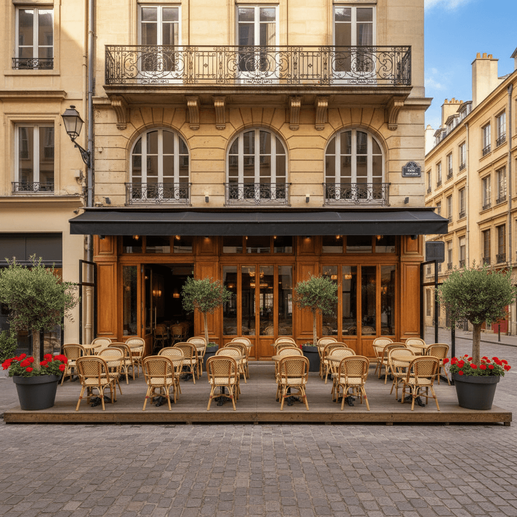 Restaurant 120m² à Lyon : terrasse - extraction - Image 1