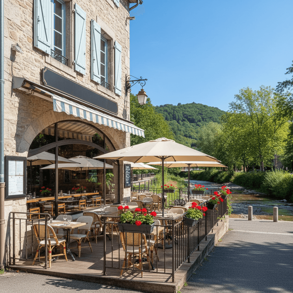Restaurant 270m² à Vals-Les-Bains : terrasse - licence IV - Image 1