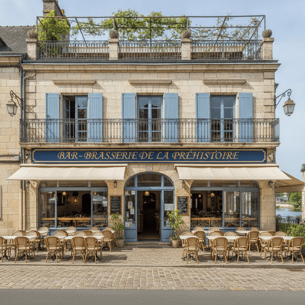 Bar-brasserie 200m² à Les Eyzies : terrasse - licence IV - Image 1