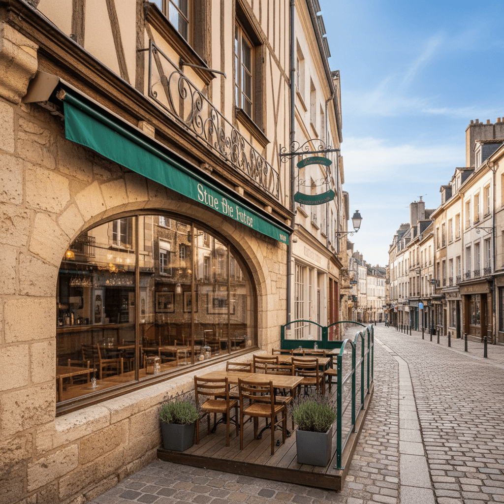 Restaurant 365m² à Rouen : terrasse - licence IV