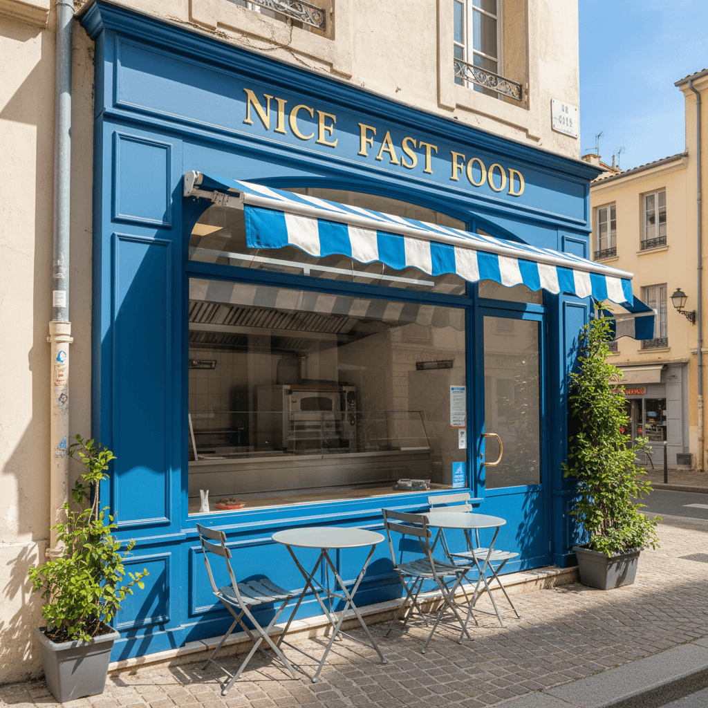 Fast-food 35m² à Nice : terrasse - cuisine équipée