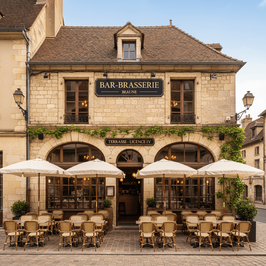 Bar-brasserie 106m² à Beaune : terrasse - licence IV - Image 1