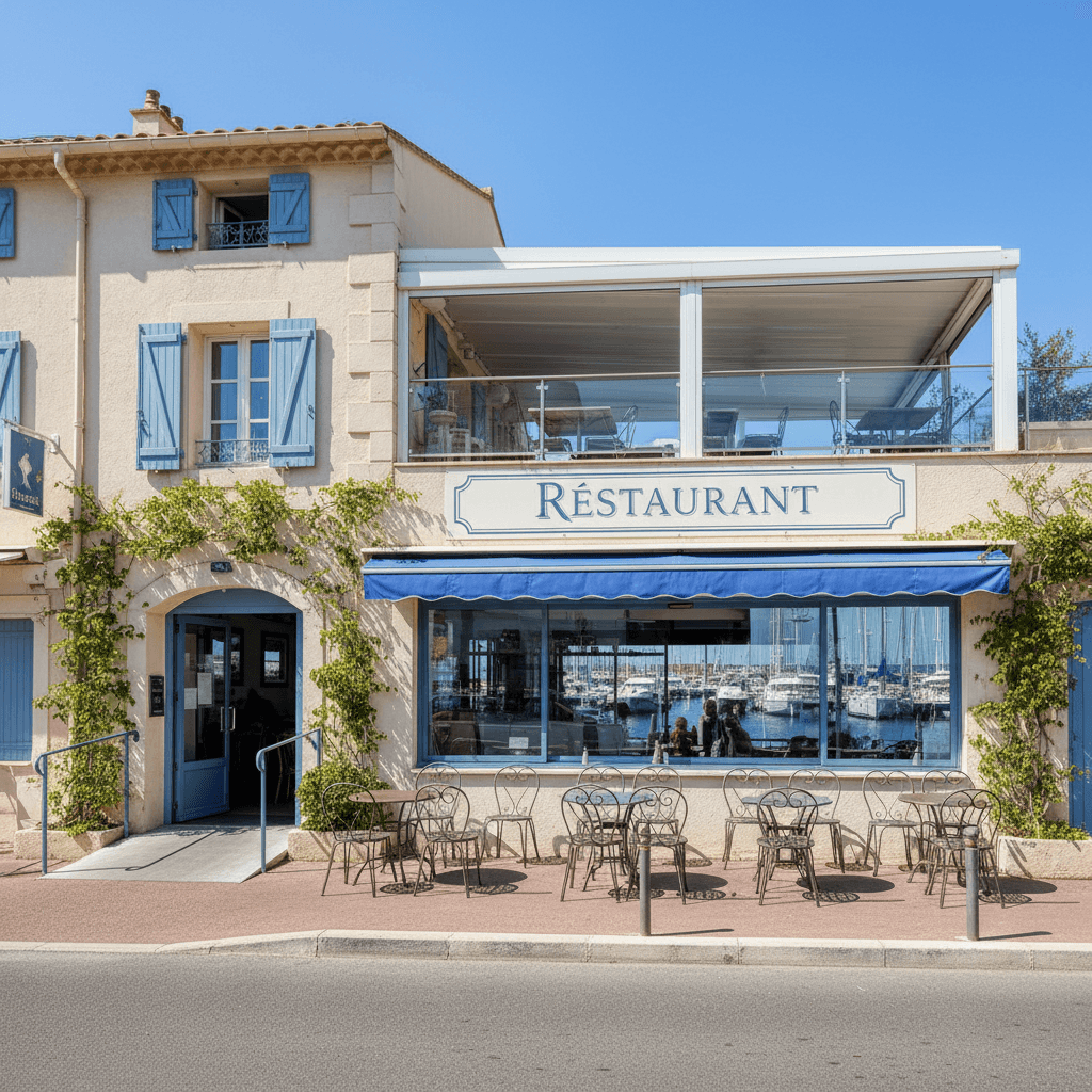 Restaurant à Cavalaire-Sur-Mer : terrasse - licence IV - Image 1