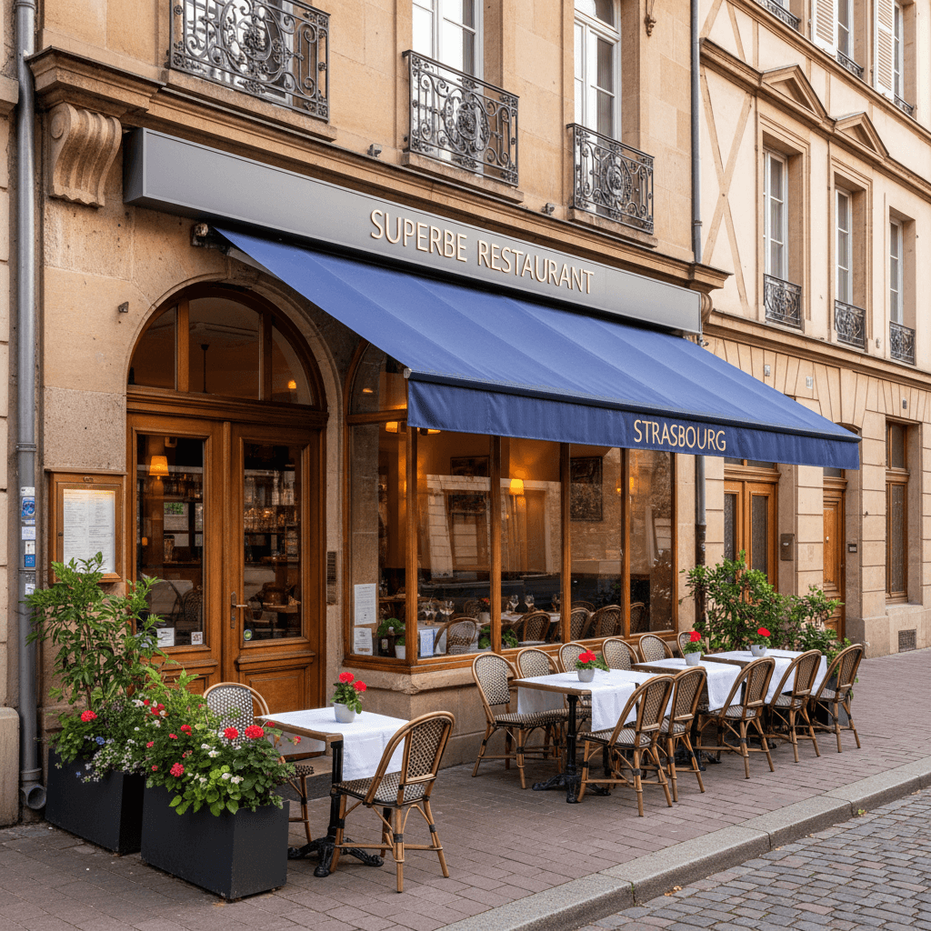 Restaurant 95m² à Strasbourg : terrasse - extraction