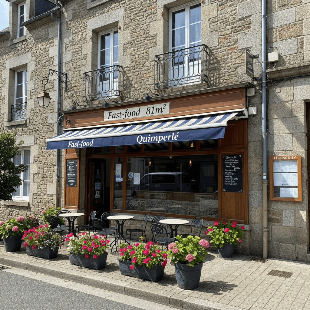 Fast-food 81m² à Quimperlé : terrasse - licence IV