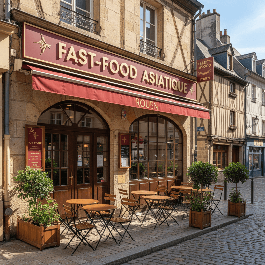 Fast-food 82m² à Rouen : terrasse - licence IV