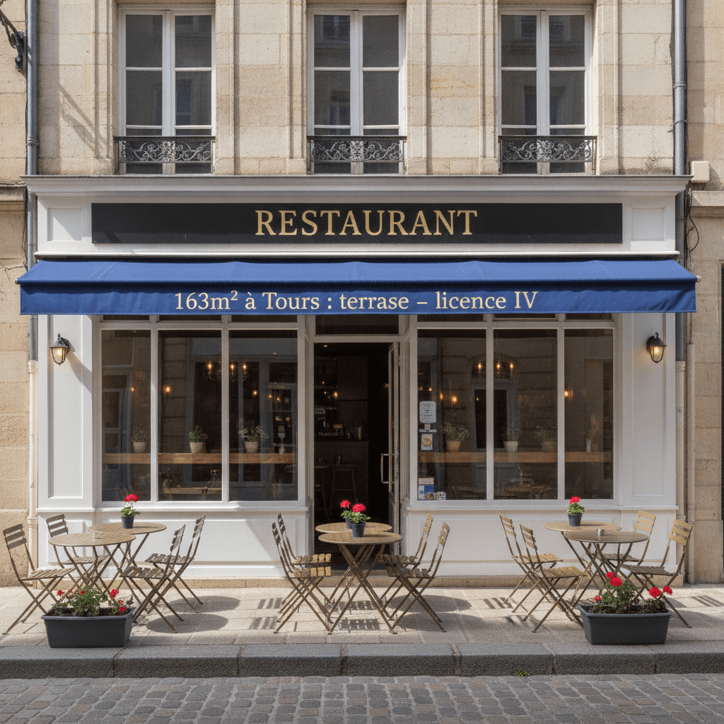 Restaurant 163m² à Tours : terrasse - licence IV - Image 1
