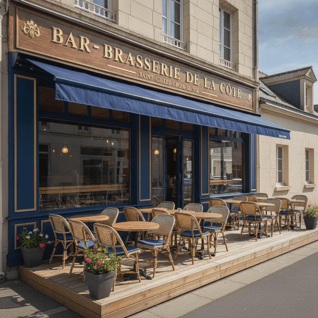 Bar-brasserie 200m² à Saint-Gilles-Croix-De-Vie : terrasse - licence IV