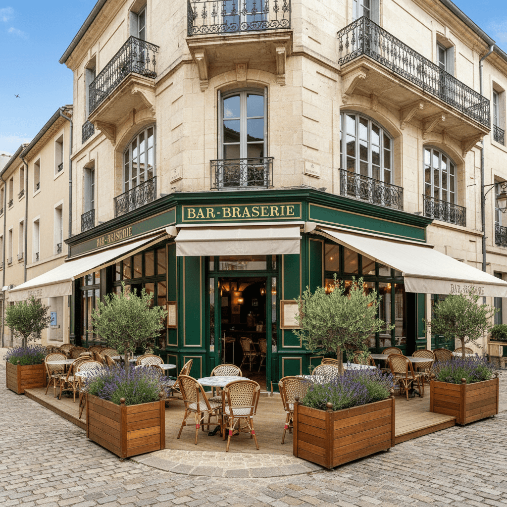 Bar-brasserie 240m² à Beaucaire : terrasse - licence IV - Image 1