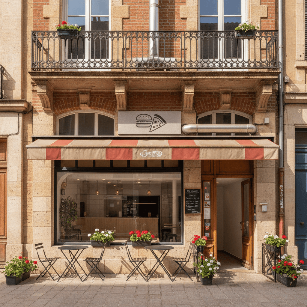 Fast-food 50m² à Toulouse : terrasse - extraction