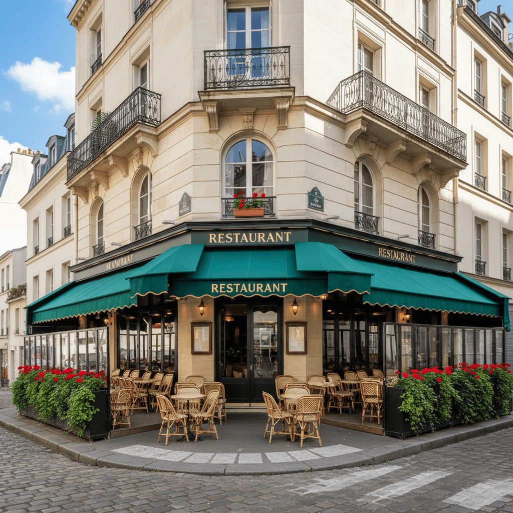 Restaurant d'angle à Montmartre avec terrasse