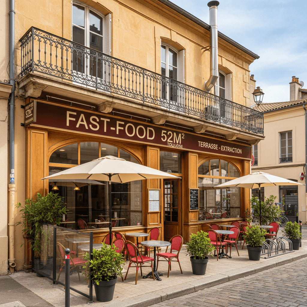 Fast-food 52m² à Toulouse : terrasse - extraction