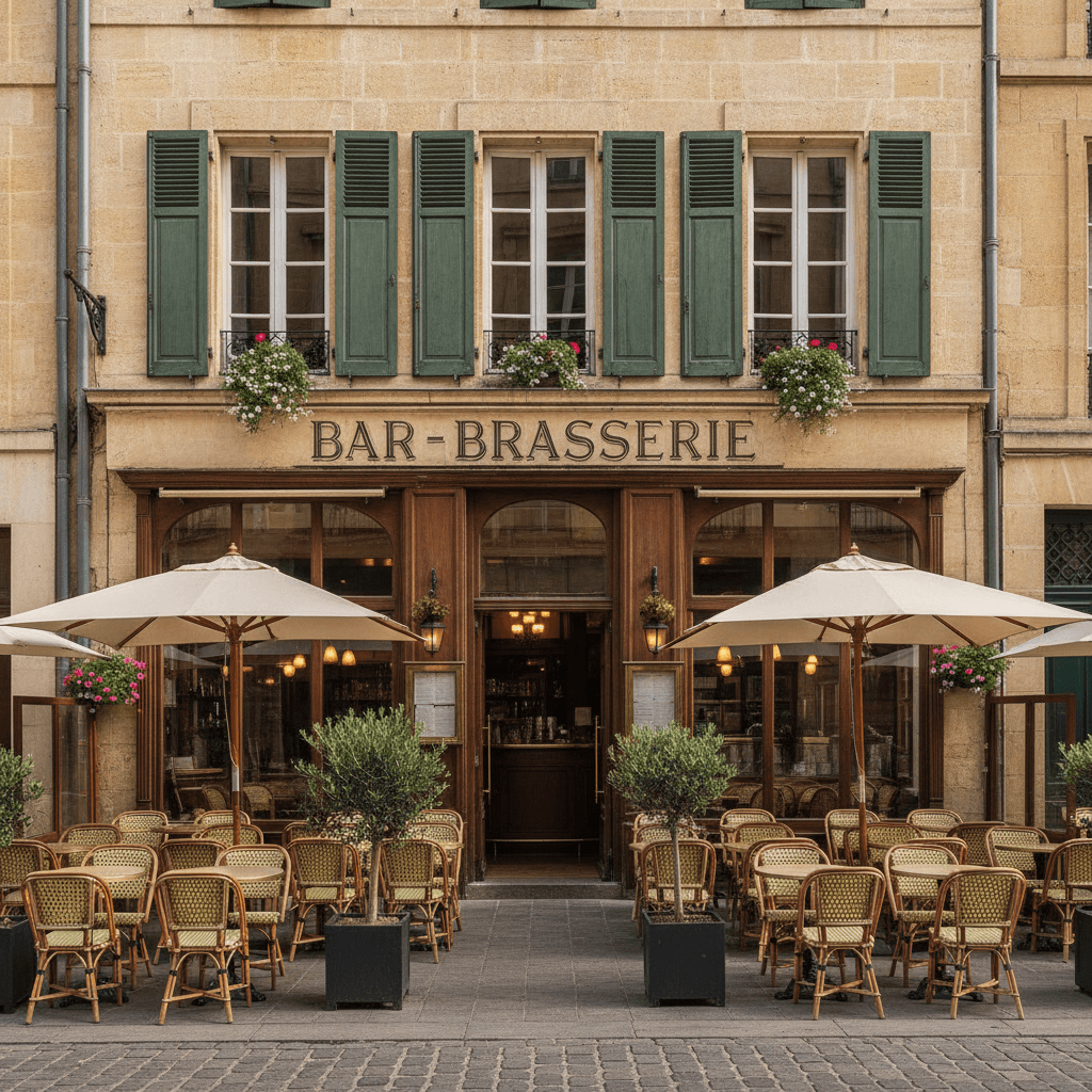 Bar-brasserie 300m² à Bordeaux : terrasse - licence IV