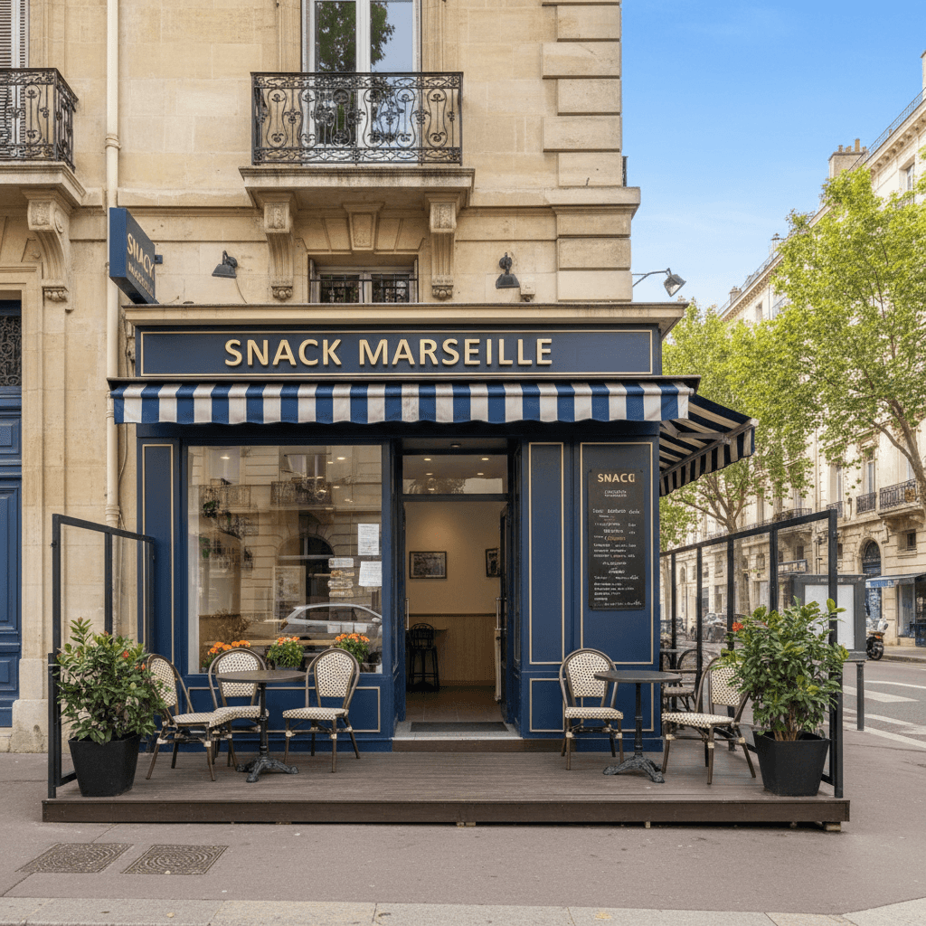 Snack 50m² à Marseille : terrasse - extraction