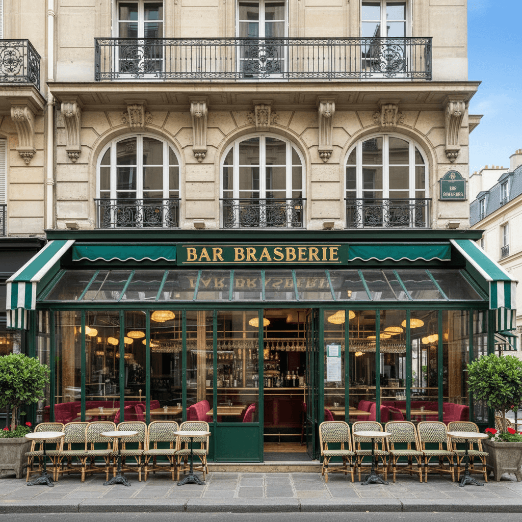 Bar-brasserie 20 couverts à Paris : terrasse - licence IV