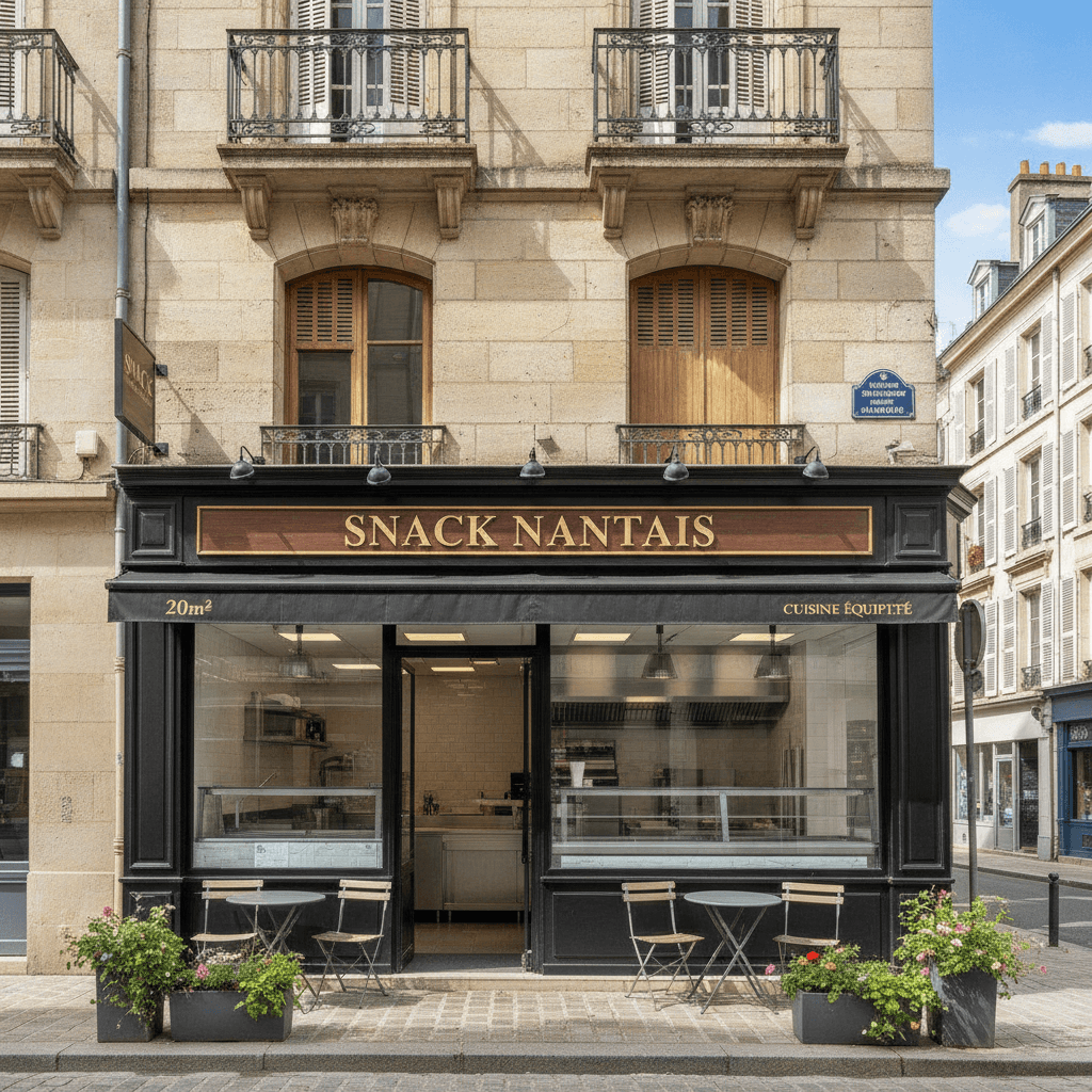 Snack 20m² à Nantes : cuisine équipée