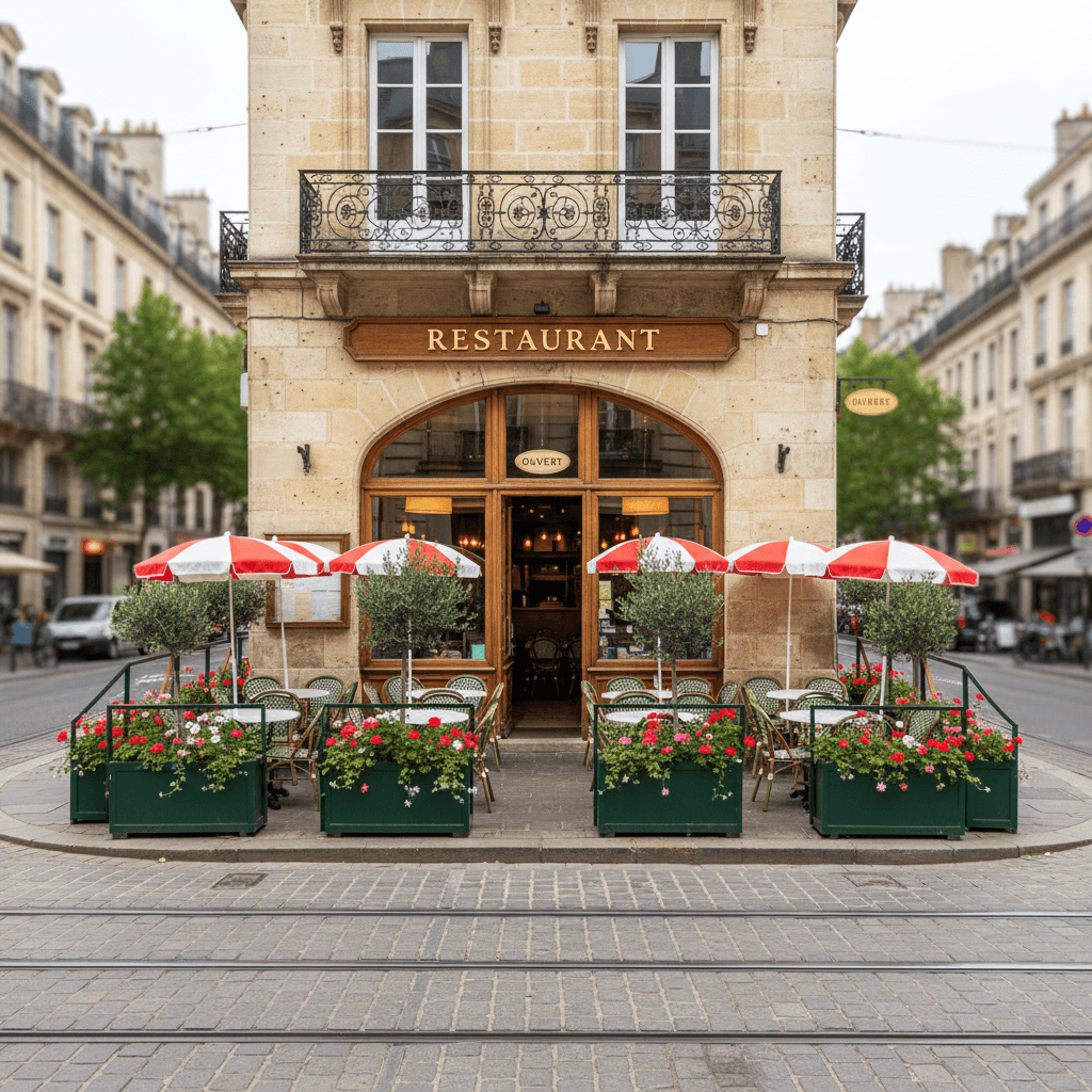 Restaurant 130m² à Bordeaux : terrasse - extraction