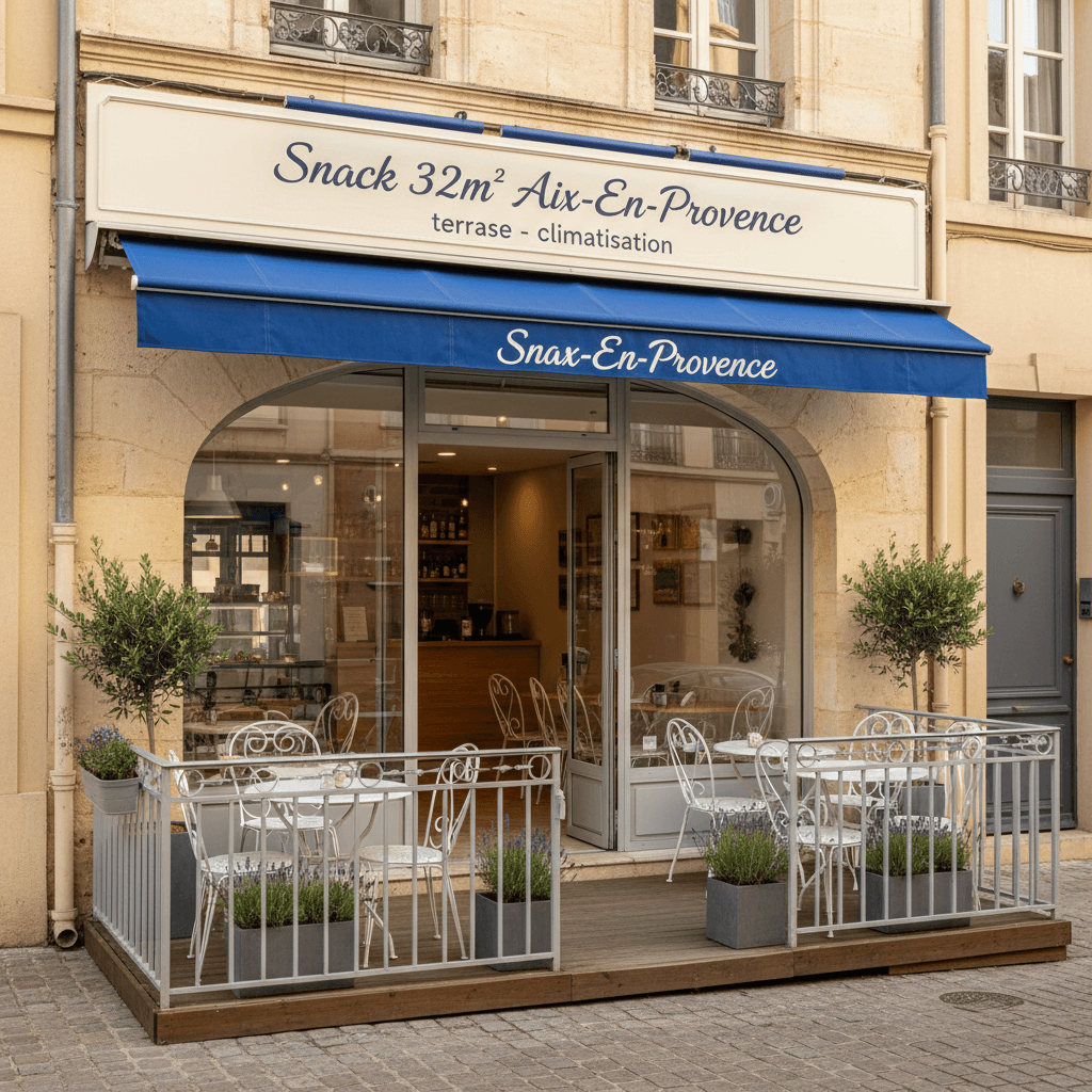 Snack 32m² à Aix-En-Provence : terrasse - climatisation