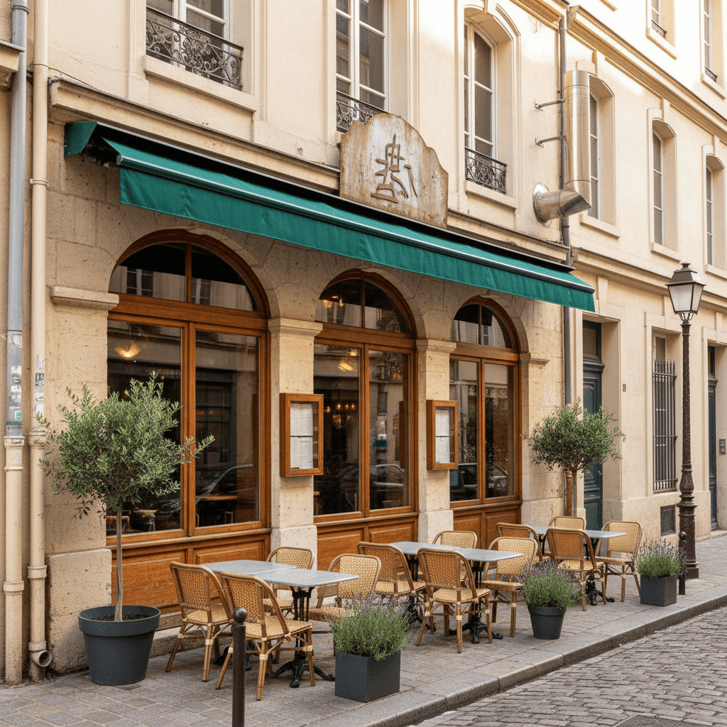 Restaurant 30 couverts à Lyon : terrasse - extraction