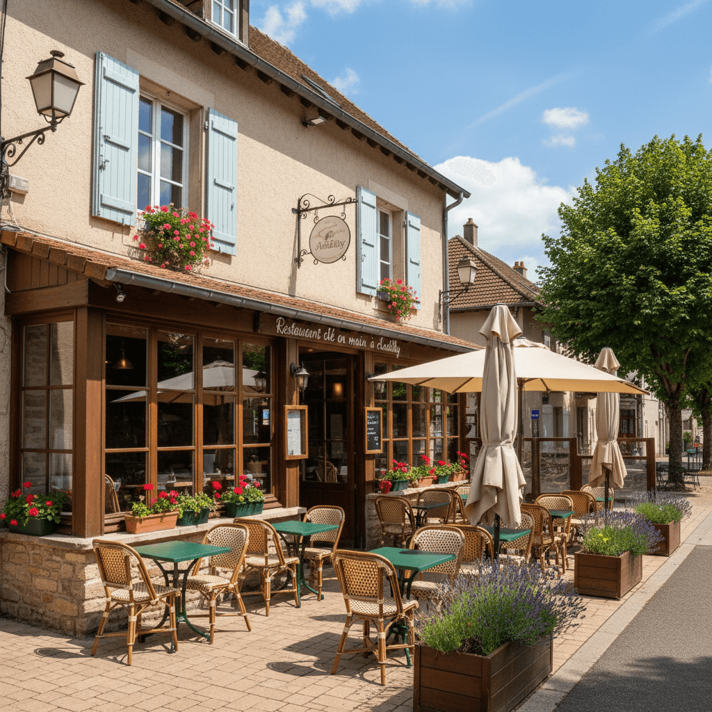 Restaurant 40 couverts à Andilly : terrasse - extraction - Image 1