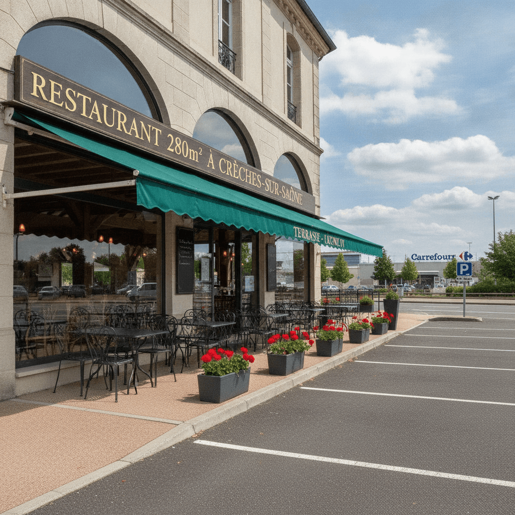 Restaurant 280m² à Crêches-Sur-Saône : terrasse - licence IV - Image 1