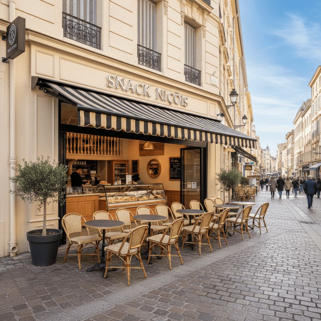 Snack 50m² à Nice : terrasse