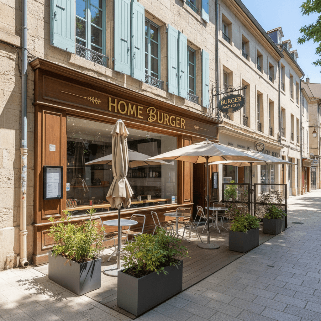 Fast-food 70m² à Montpellier : terrasse - licence IV