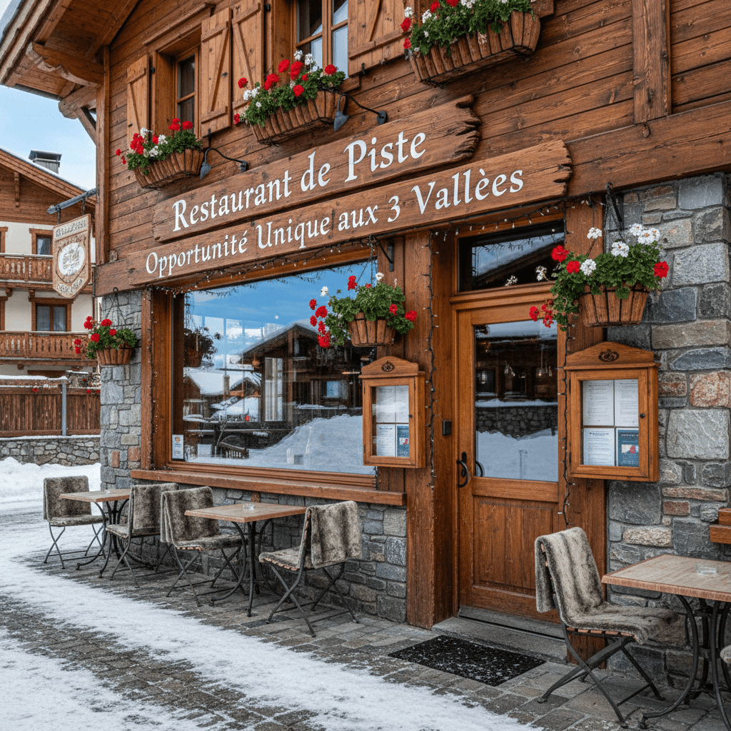 Restaurant à Les Belleville : terrasse - licence IV - Image 1