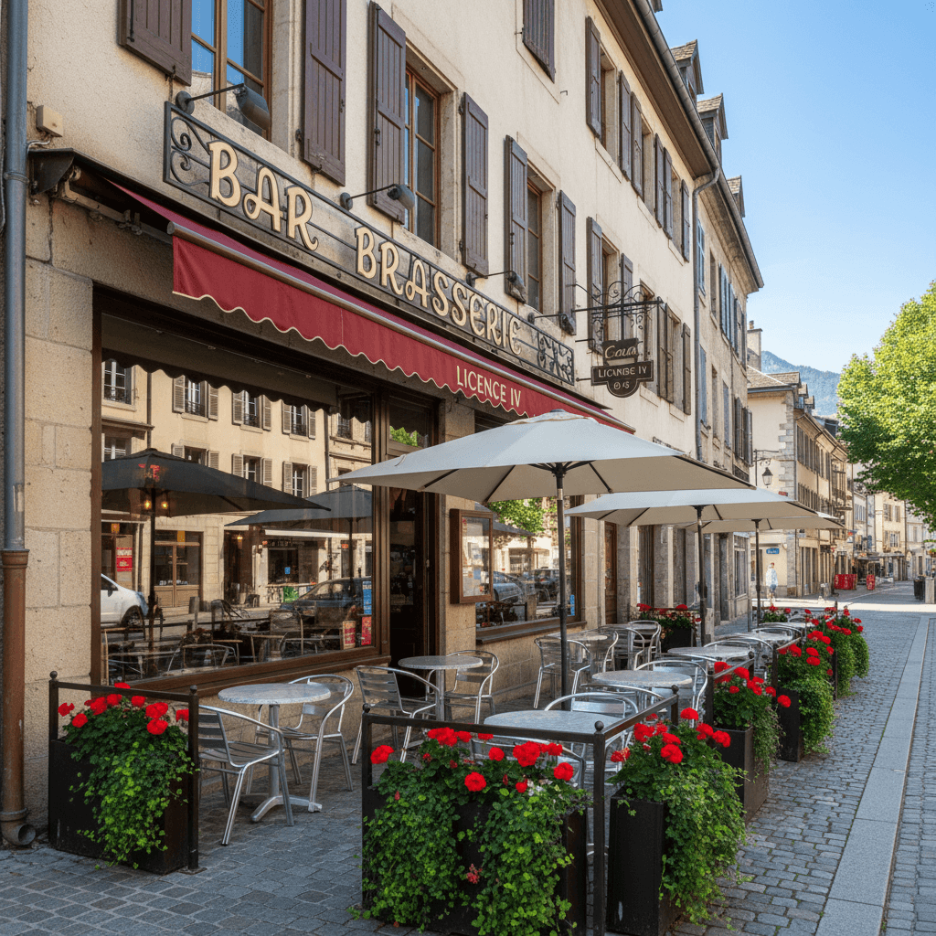 Bar-brasserie à Sallanches : terrasse - licence IV - Image 1