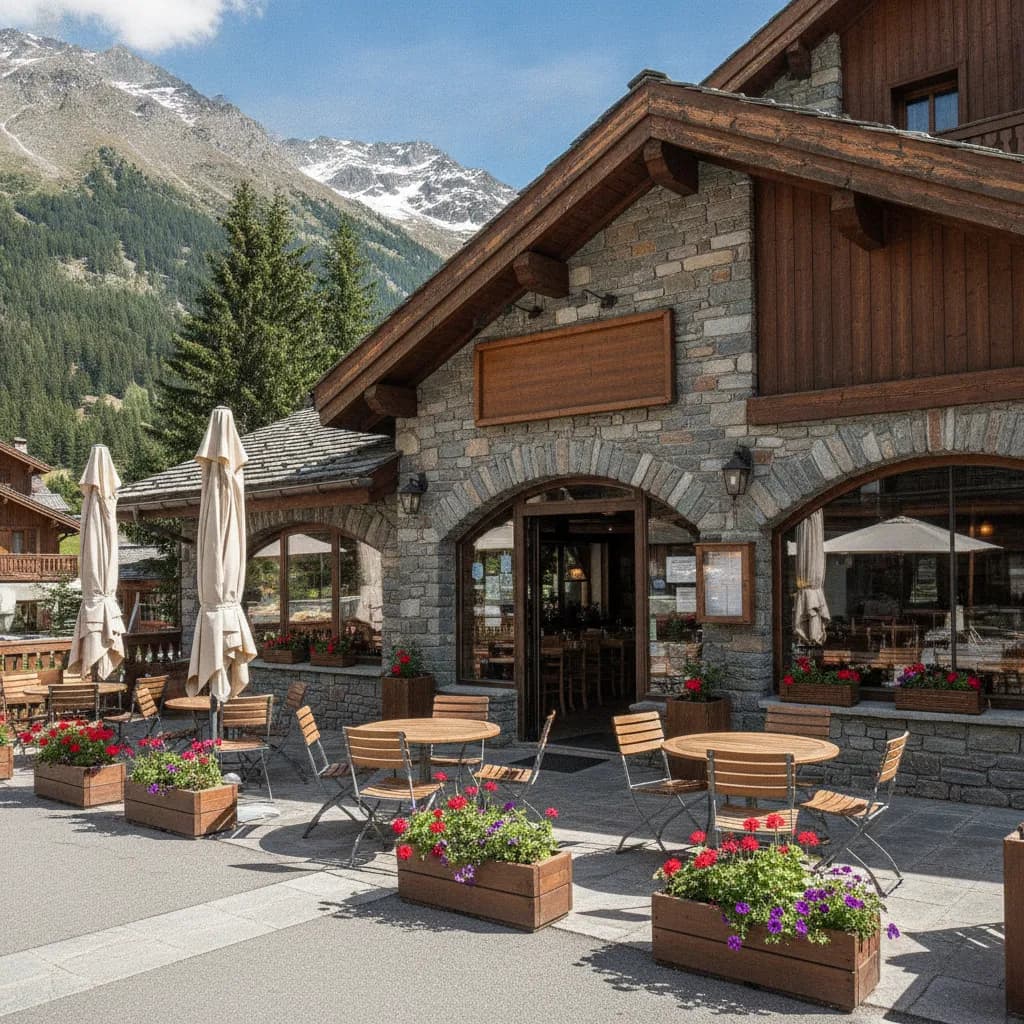 Restaurant 187m² à La Plagne Tarentaise : terrasse - cuisine équipée - Image 1