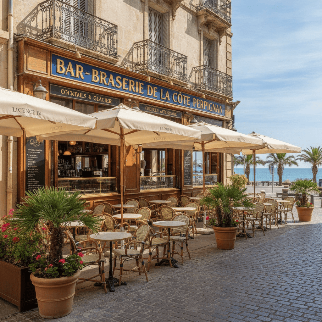 Bar-brasserie 110m² à Perpignan : terrasse - licence IV