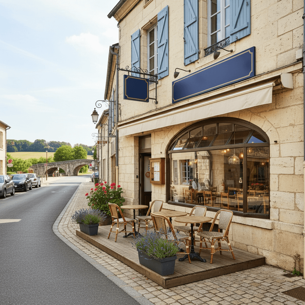 Restaurant à Écueillé : terrasse - licence IV - Image 1
