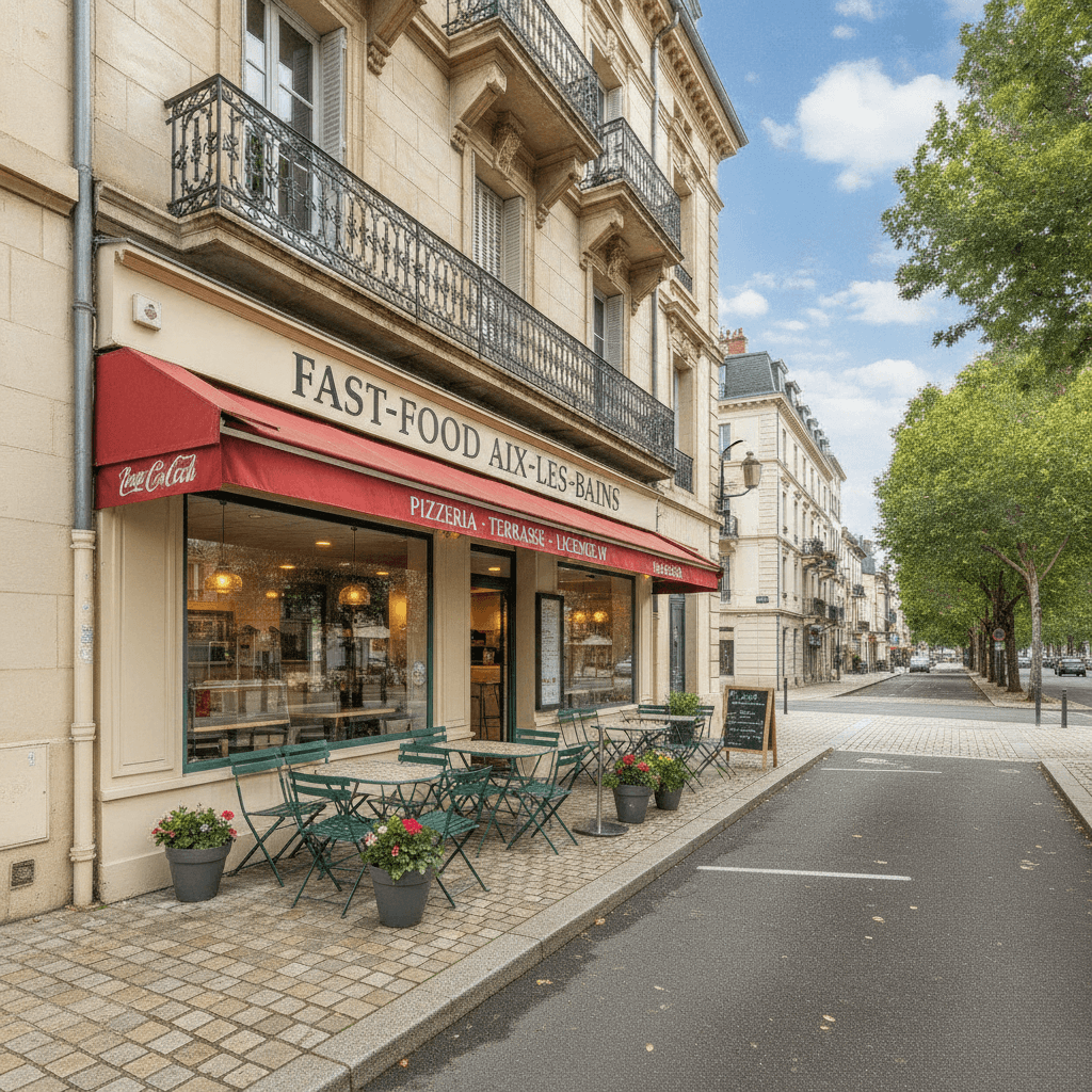 Fast-food 57m² à Aix-Les-Bains : terrasse - licence IV - Image 1