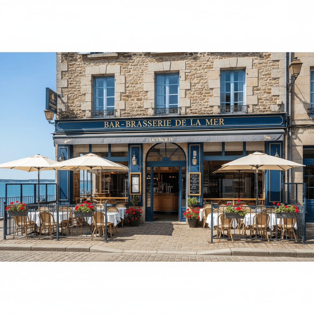 Bar-brasserie 400m² à Vannes : terrasse - licence IV - Image 1