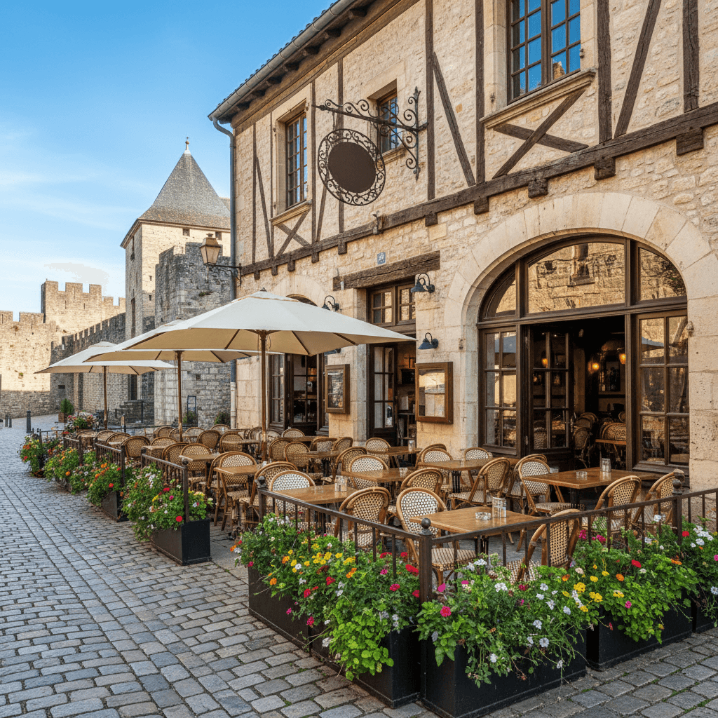 Restaurant à Carcassonne : terrasse - licence IV - Image 1