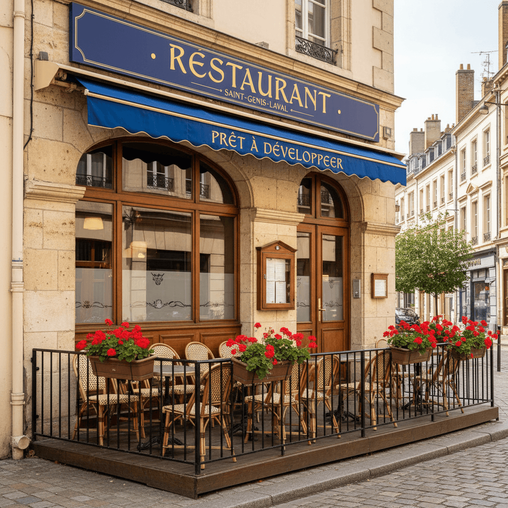 Restaurant 130m² à Saint-Genis-Laval : terrasse - extraction - Image 1