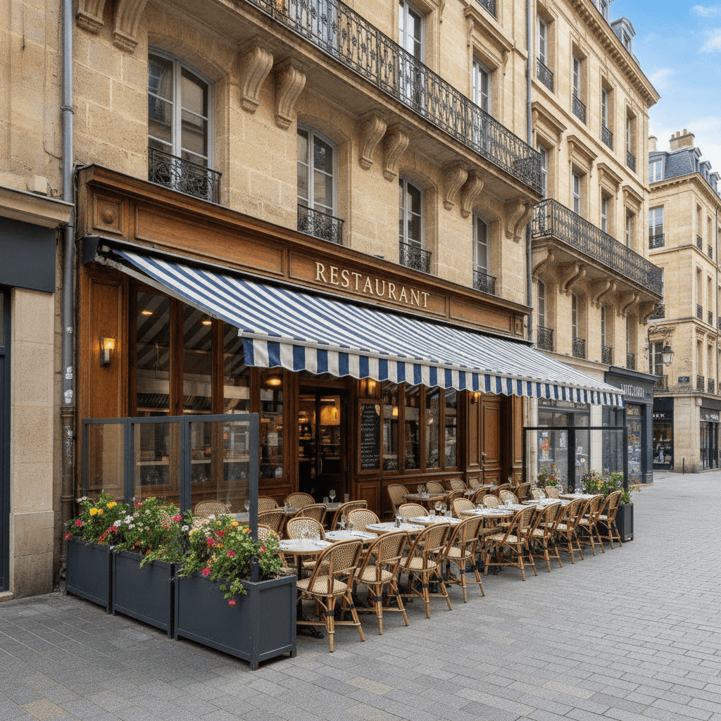 Restaurant 80m² à Bordeaux : terrasse - licence IV
