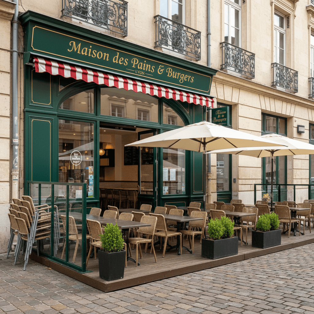 Fast-food 60m² à Lyon : terrasse - licence IV