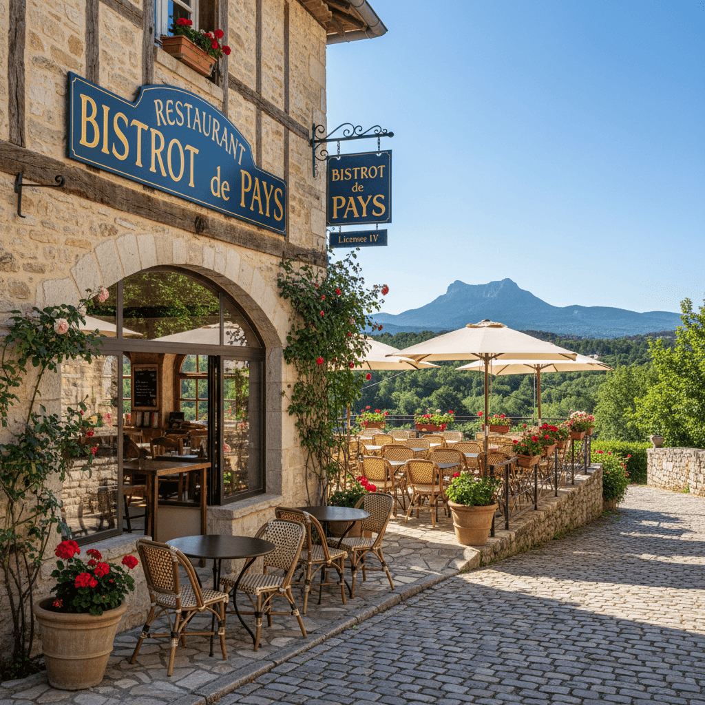 Restaurant 200m² à Malbosc : terrasse - licence IV