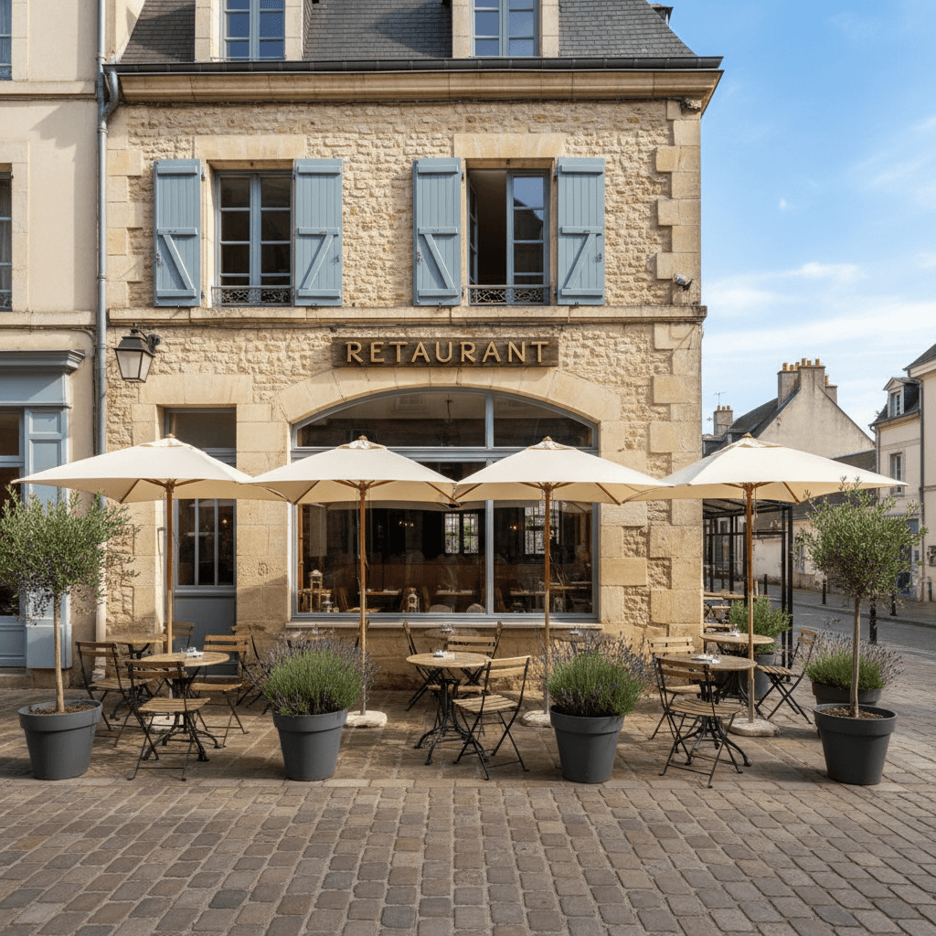 Restaurant 40 couverts à L'Isle-Adam : terrasse - extraction - Image 1