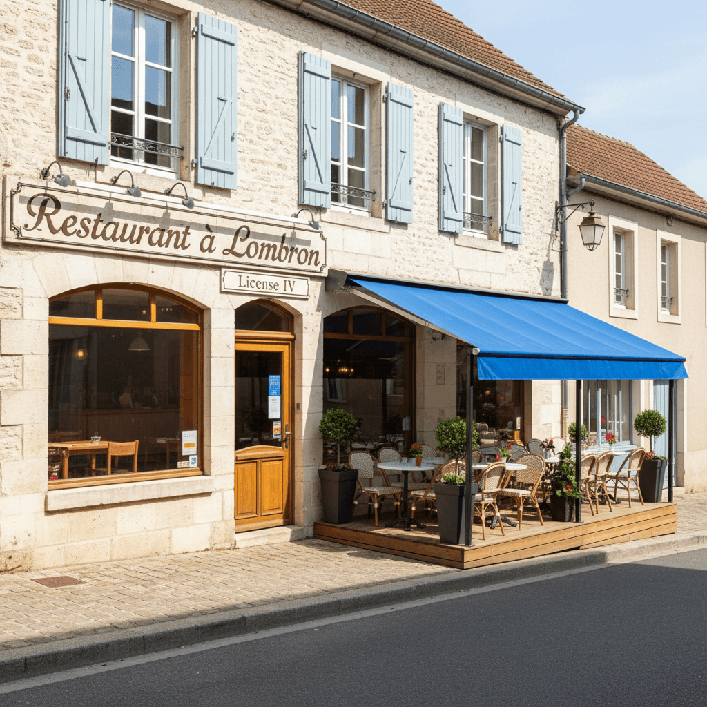Restaurant à Lombron : terrasse - licence IV - Image 1