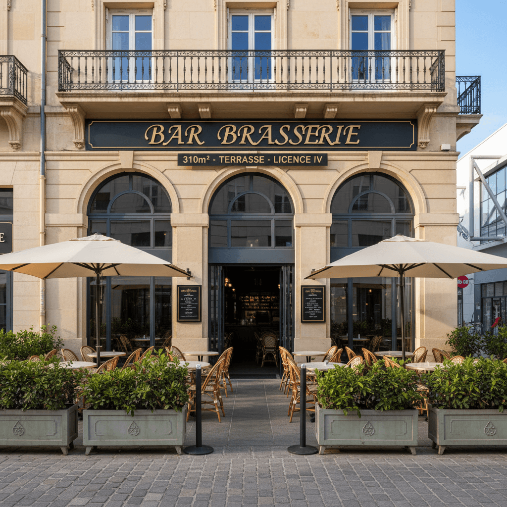 Bar-brasserie 310m² à Montpellier : terrasse - licence IV