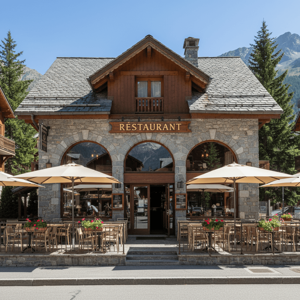 Restaurant à Les Avanchers-Valmorel : terrasse - extraction - Image 1
