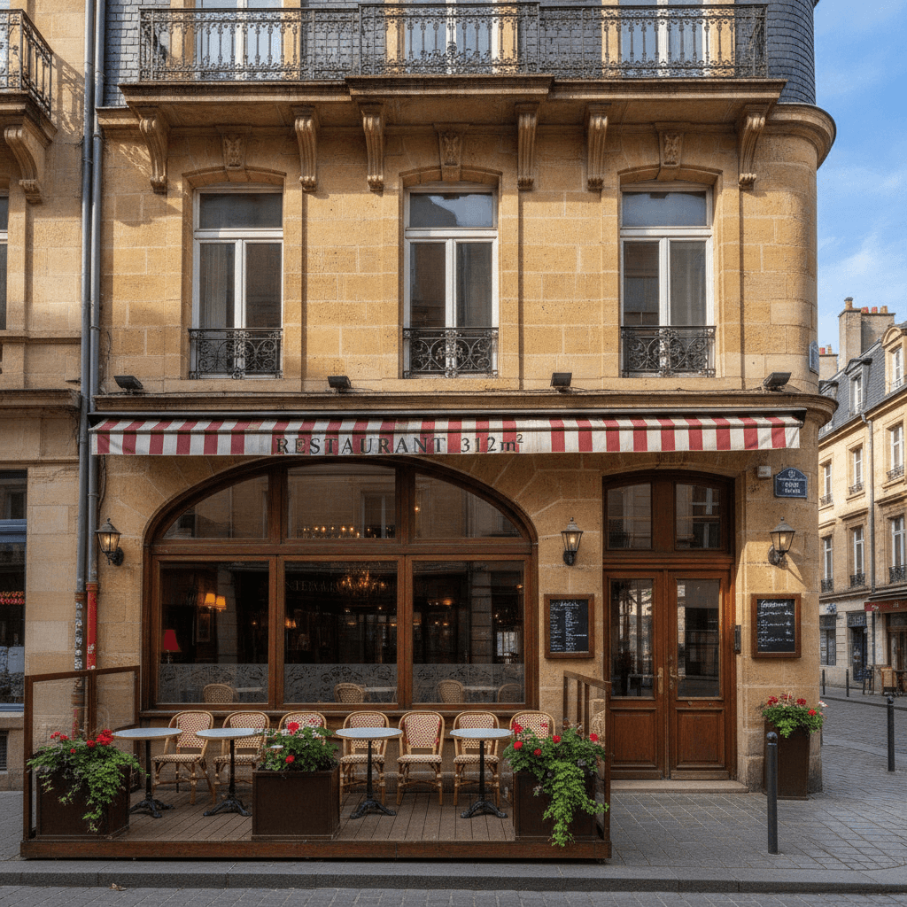 Restaurant 312m² à Metz : terrasse - extraction - Image 1