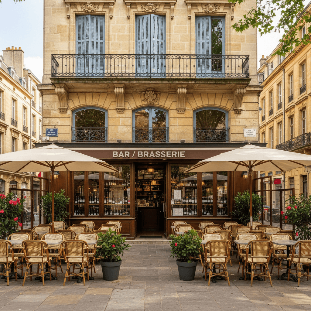 Bar-brasserie 50m² à Bordeaux : terrasse - licence IV