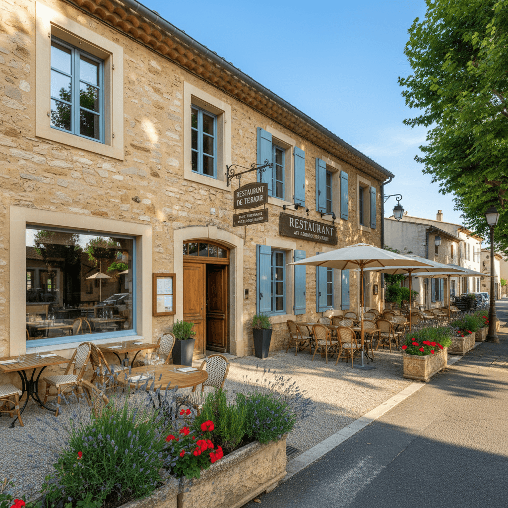 Restaurant à Prades-Le-Lez : terrasse - climatisation - Image 1